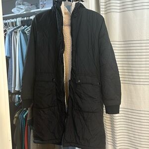 Reversible quilted black jacket